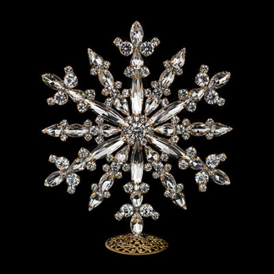 Handmade rhinestone Christmas star from clear rhinestones.