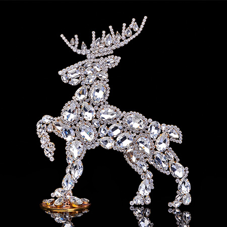 Santa´s reindeer with clear rhinestones - christmas decoration.