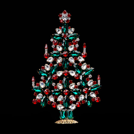 Elegant Czech Xmas tree, handcrafted with glass ornaments.