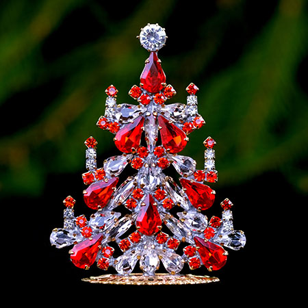 Festive Cheer tree, handcrafted jewelry Christmas ornament