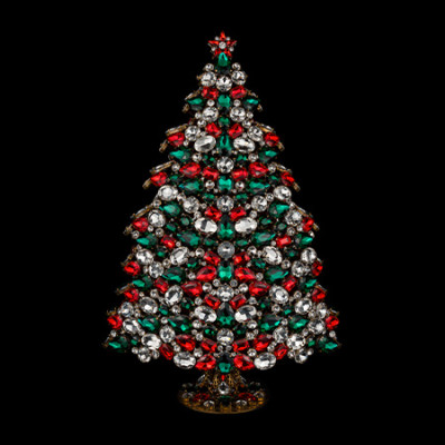 Handcrafted unique 3D design Christmas tree - festive color.