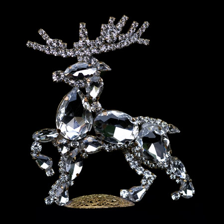 Reindeer-decorating for Christmas - clear rhinestones.