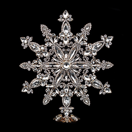 Handmade Czech rhinestone snowflake ornamets.