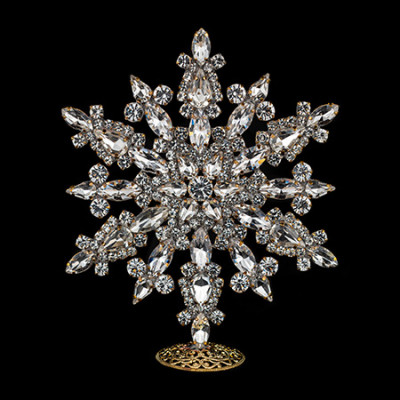 Czech rhinestone Christmas star handmade from clear rhinestones.