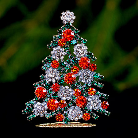 Brilliant handcrafted,  table top vintage Czech Xmas tree.