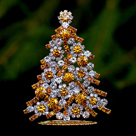 Brilliant handcrafted,  table top vintage Czech Xmas tree.