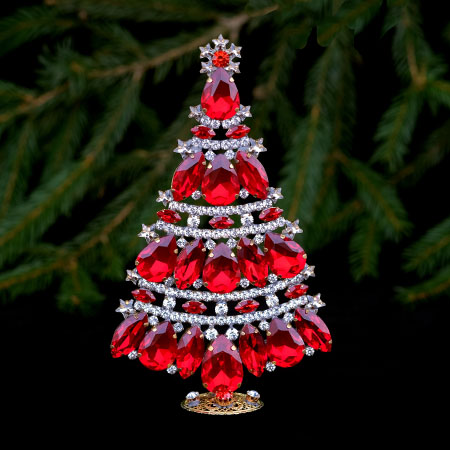 Meticulous handcrafted,  table top Czech Christmas tree.