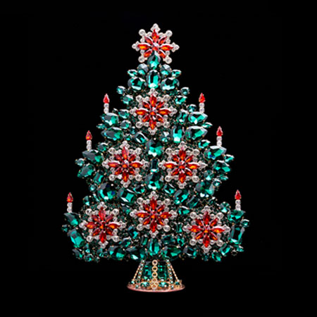 Opulent Xmas tree, handcrafted with glass tree decorations.