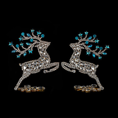 Rhinestone reindeer set for tabletop christmas decoration.