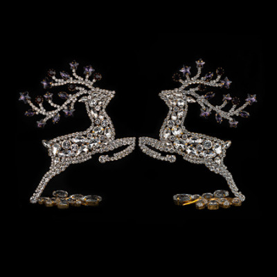Rhinestone reindeer set for tabletop christmas decoration.