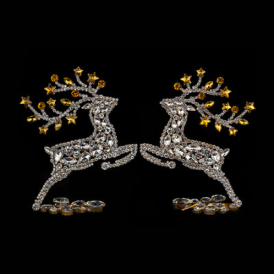 Rhinestone reindeer set for tabletop christmas decoration.