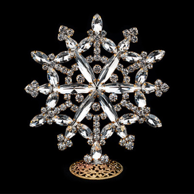 Handmadesmall rhinestone Christmas star from clear rhinestones.