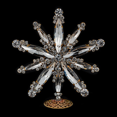 Handmade Czech rhinestone Christmas star from clear rhinestones.