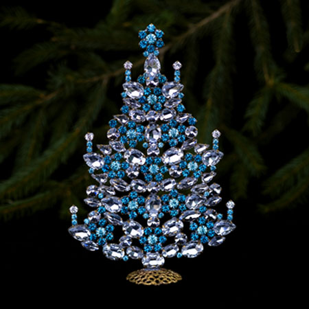 Sparkly Christmas tree, handcrafted with Czech rhinestones.