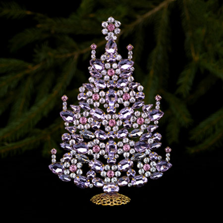 Sparkly Christmas tree, handcrafted with Czech rhinestones.