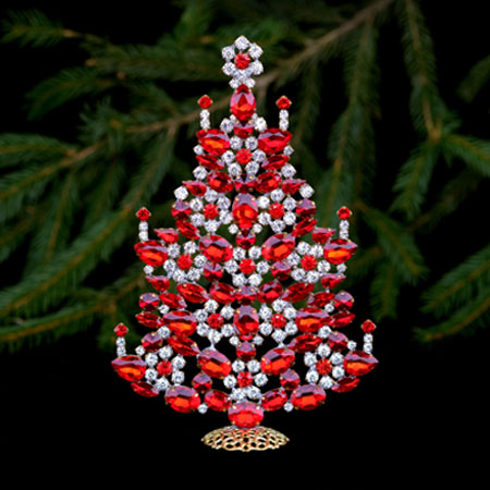 Sparkly Christmas tree, handcrafted with Czech rhinestones.