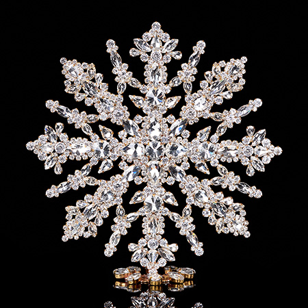 Handcrafted Christmas  decoration snowflake from rhinestones.
