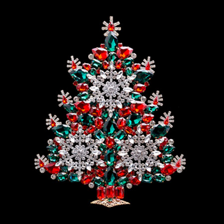 Handcrafted winter wonderland snowflake Christmas tree.
