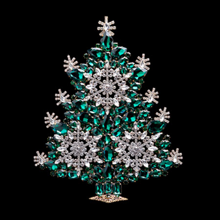 Handcrafted winter wonderland snowflake Christmas tree.