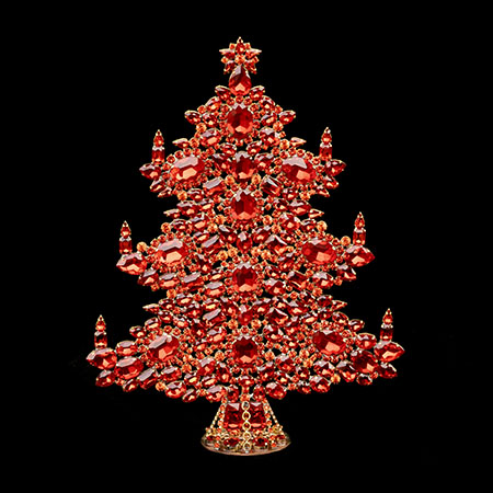 Handcrafted winter Xmas tree - table top decoration.