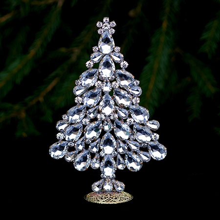 Handmade Xmas tree - table top decoration with rhinestones.